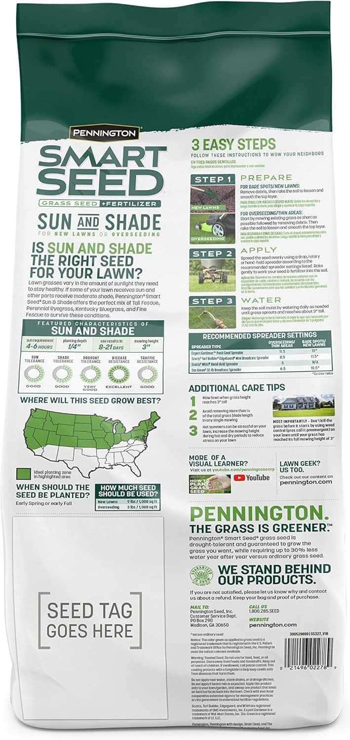 7 lb Pennington Smart Seed Sun & Shade Mix – Perfect for Any Weather Conditions