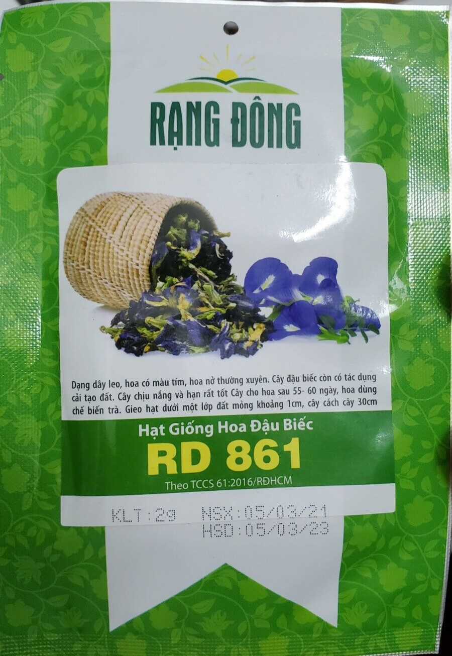 ✅BLUE BUTTERFLY PEA SEEDS Clitoria Ternatea Hoa Dau Biec RADO 861 rang dong 2g
