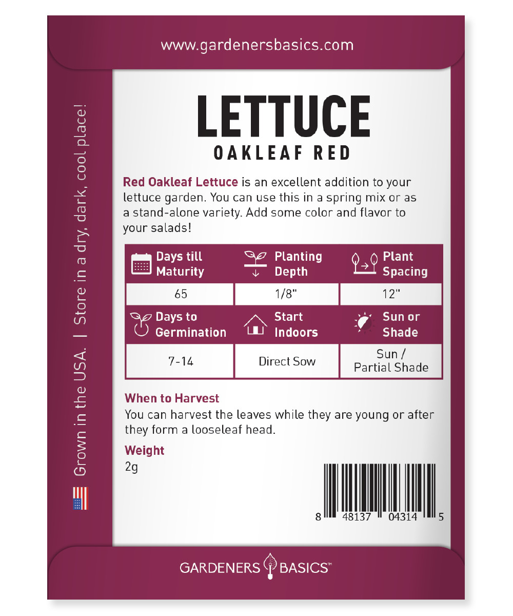 Red Oakleaf Lettuce Seeds