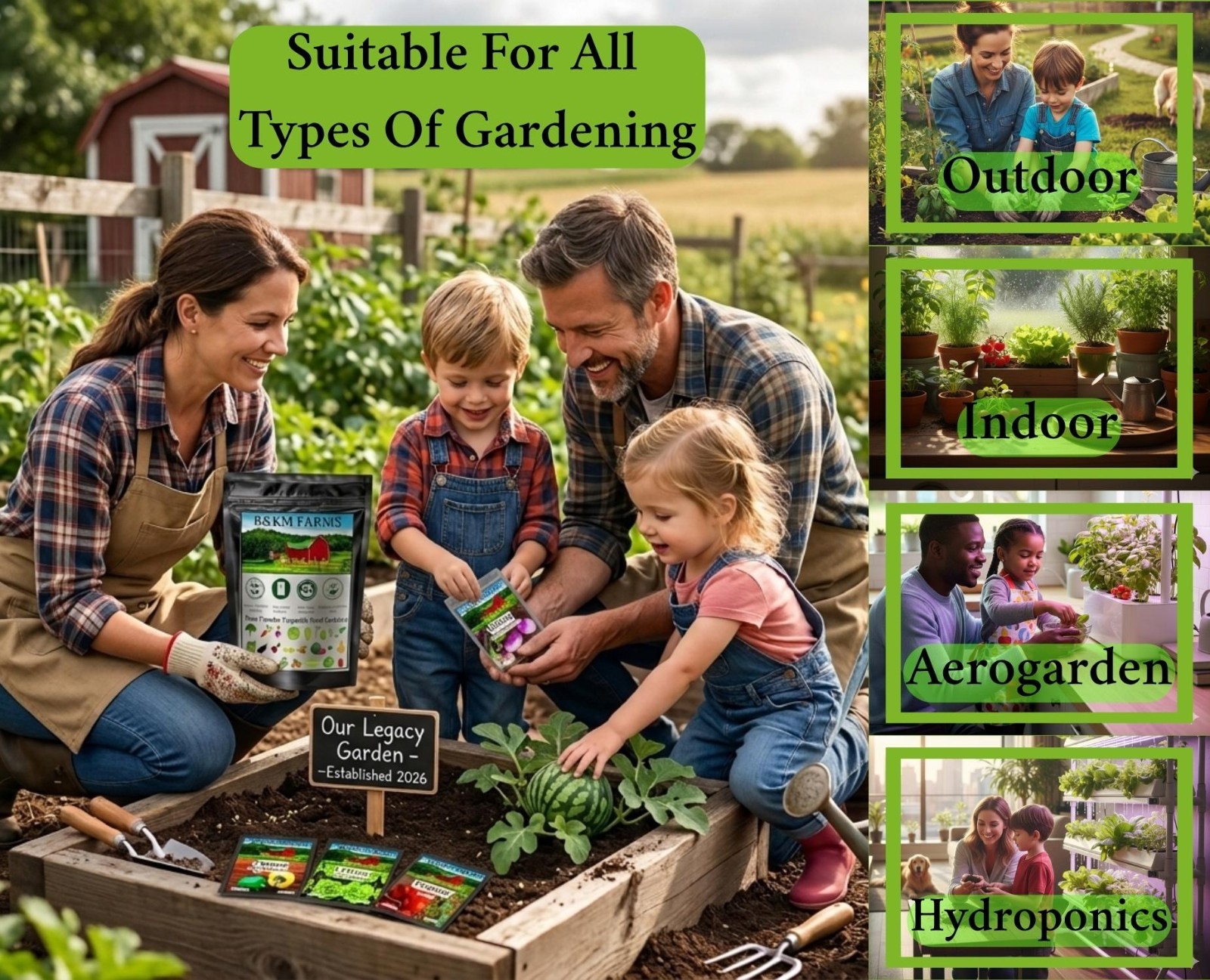20-50 Variety Heirloom Vegetable Herb Seeds Kit 10000-50000 Bulk Garden Seed Lot