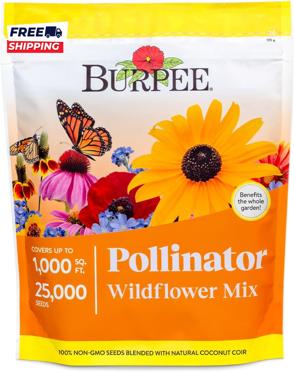 Wildflower 25,000 Bulk 1 Bag 18 Varieties of Non Gmo Flower Seeds Pollinator