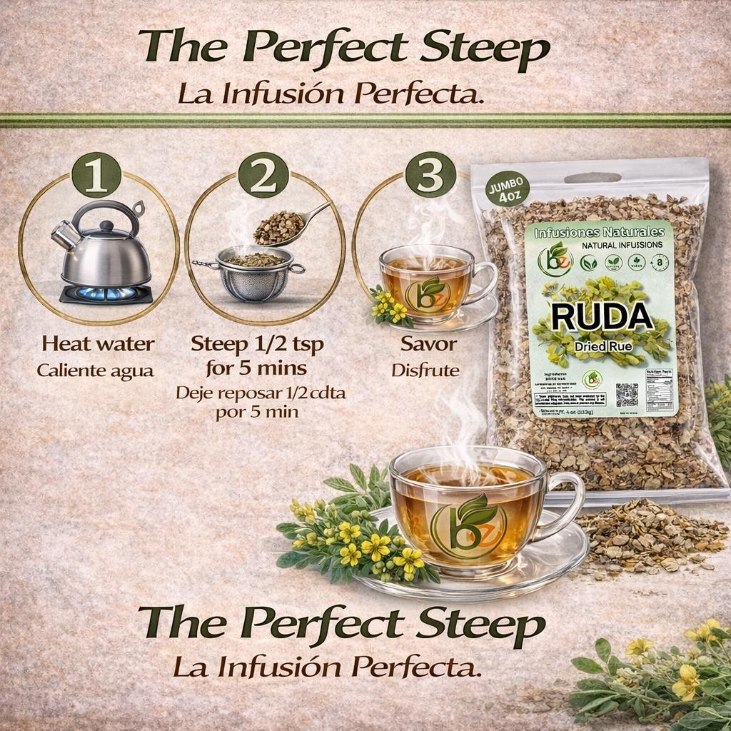 Ruda Seca Té (Rue Dried Herbs Tea) 4oz (113g) – Ruta Graveolens – 100% Natural,