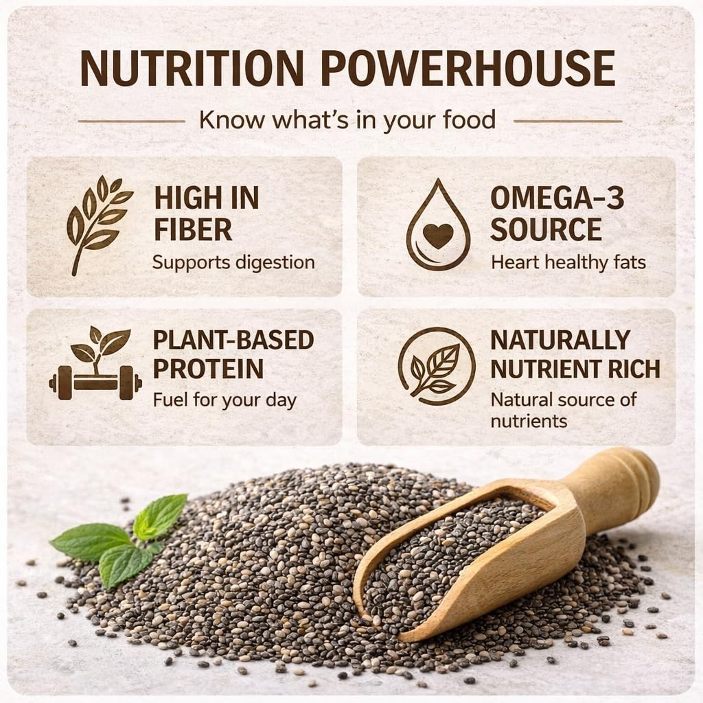 Black Chia Seeds Bulk 10 Lb Organic Non-GMO Gluten-Free Paraguay