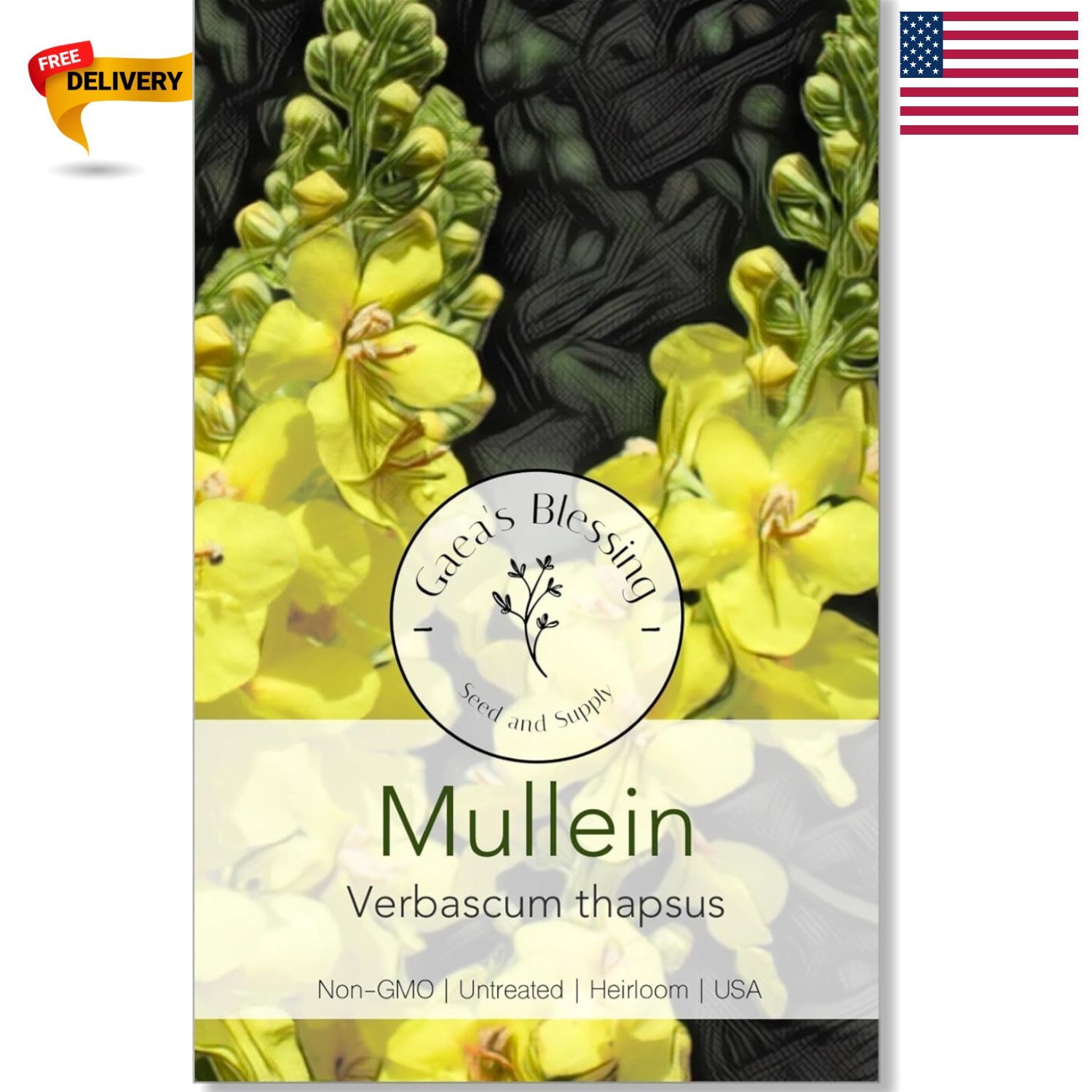 Open-Pollinated Mullein Seeds – Non-GMO Herb Seeds with Vibrant Yellow Blooms