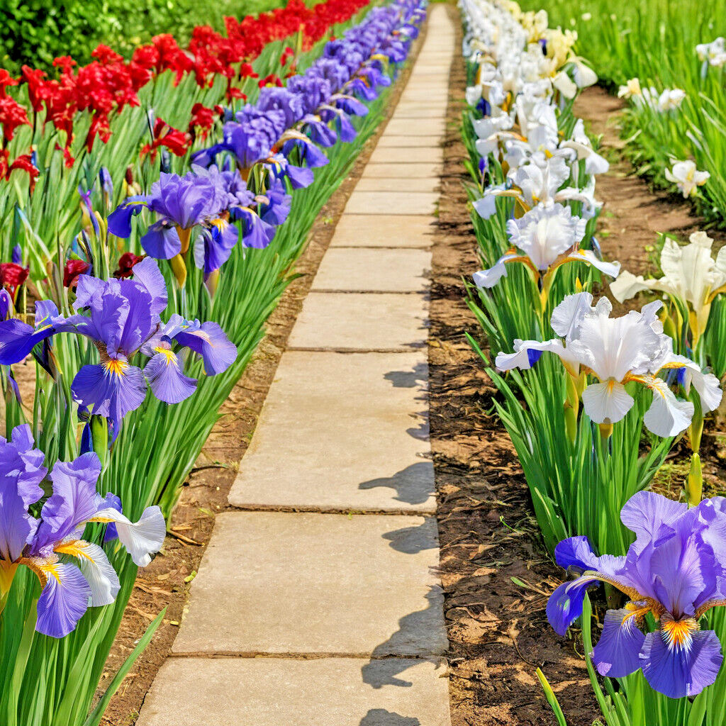 30+ Iris Flower Seeds (Iris siberica) Colorful Mix: Purple, White, Red and Blue