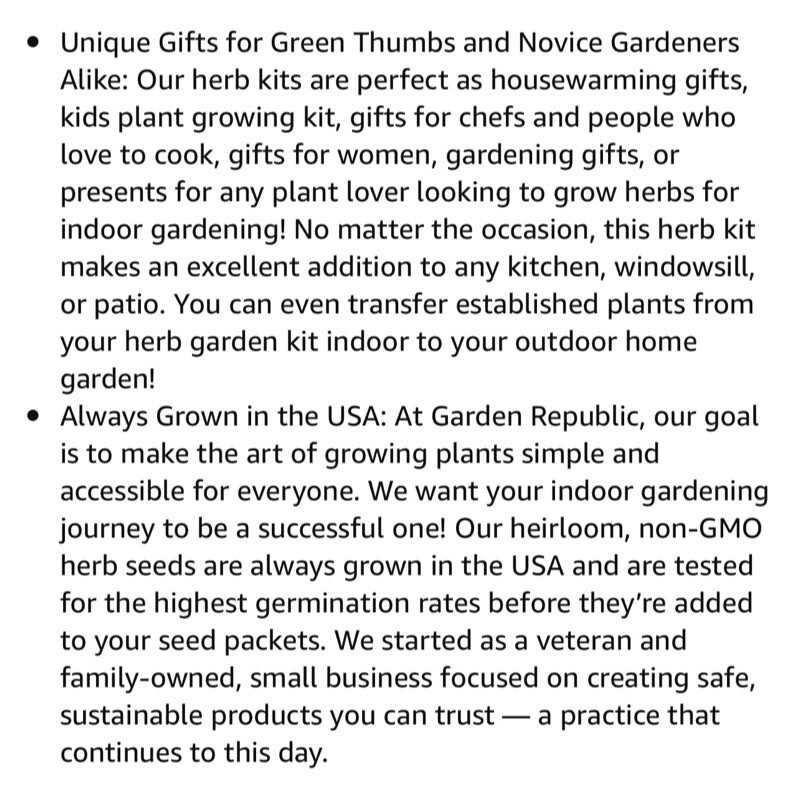 Indoor Herb Garden Start Kit NonGMO Basil Thyme Parsley Cilantro Balcony Window