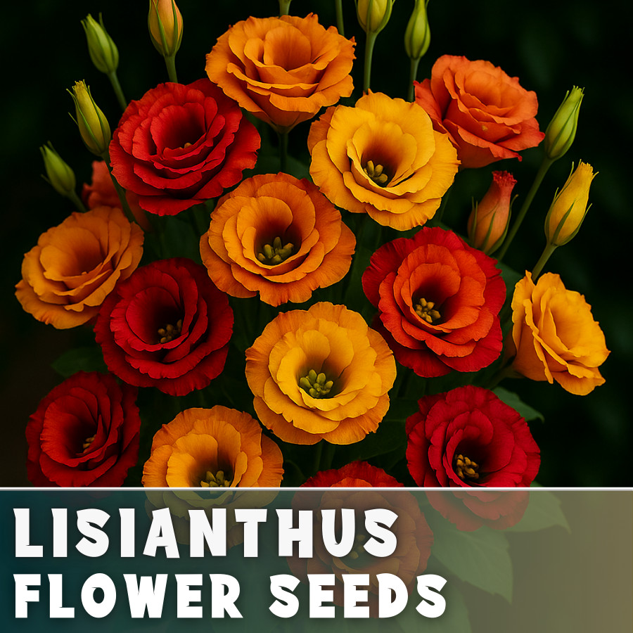Amber Mix Lisianthus Seeds – 100 Seeds Garden Bloom Flower Seed Non Gmo
