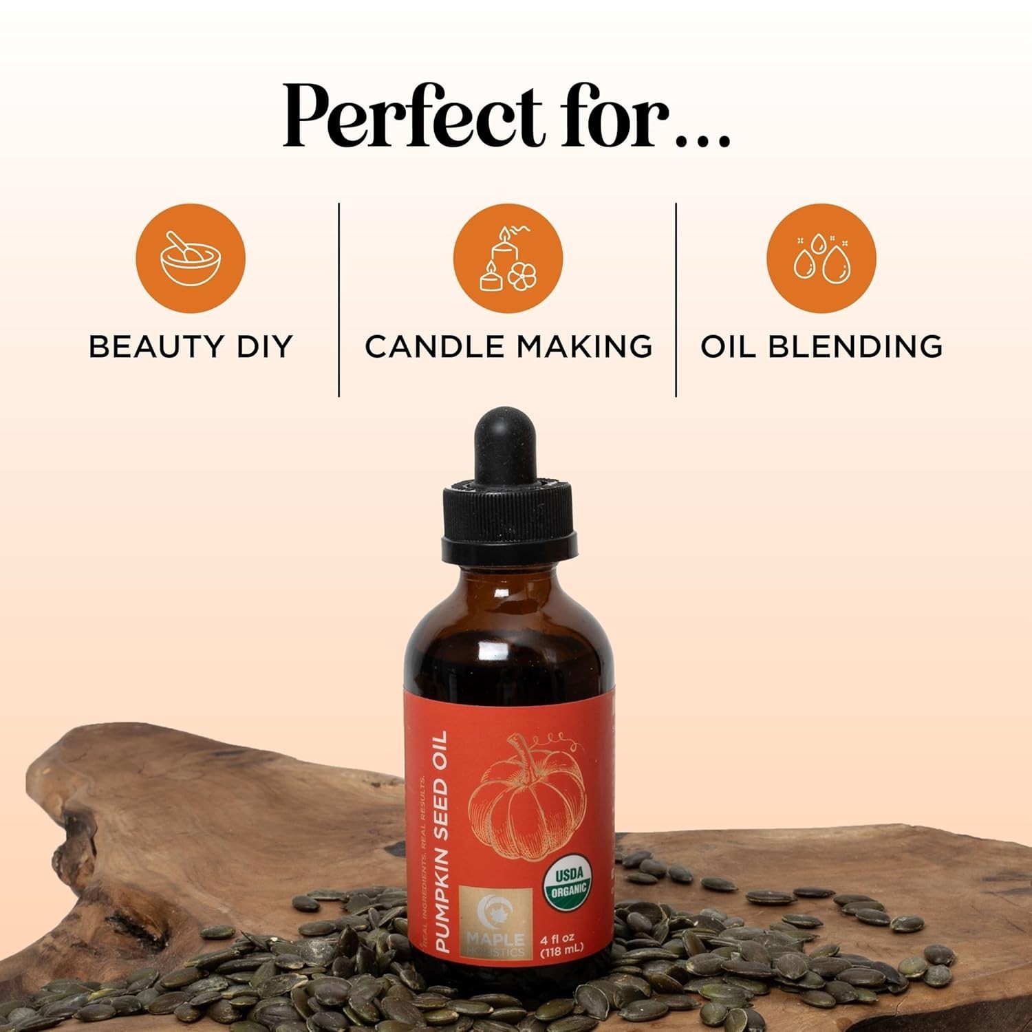 Virgin Cold-Pressed Pumpkin Seed Oil 4oz – Organic Moisturizer & Hair Booster