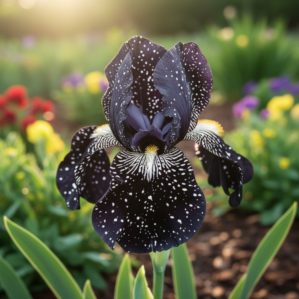 50 Black Iris Flower Seeds – Rare Speckled Night Blooms for Gardens