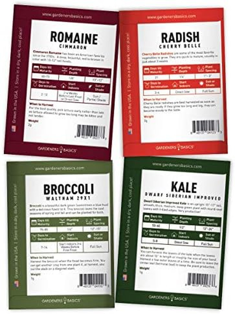 Winter, Fall, and Spring Vegetable Seeds for Planting | Cool Weather Crops | 8 V