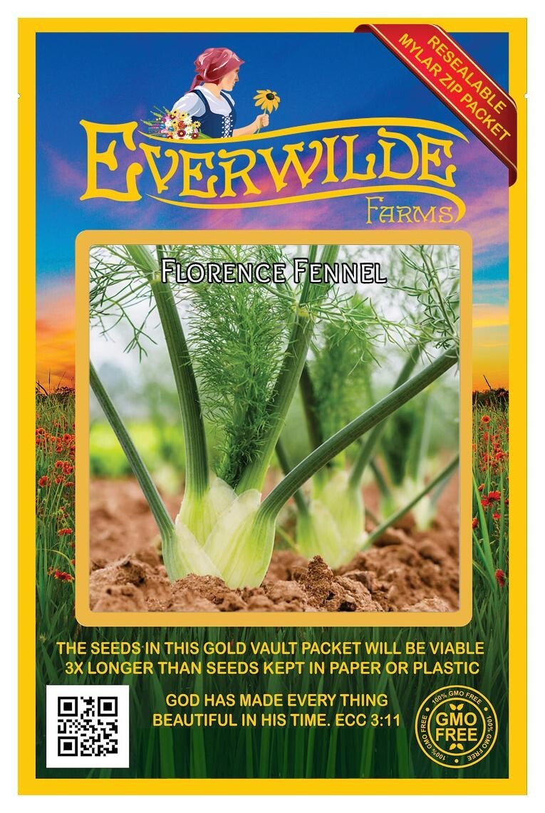 1 Oz Florence Fennel Herb Seeds – Everwilde Farms Mylar Seed Packet