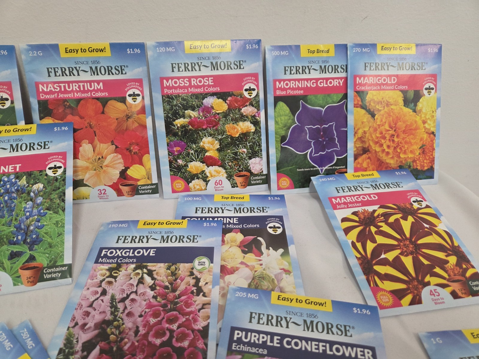 Lot Of 100 Variety Flower Seeds Packs Garden Pollinator- ALL FERRY MORSE 12/26