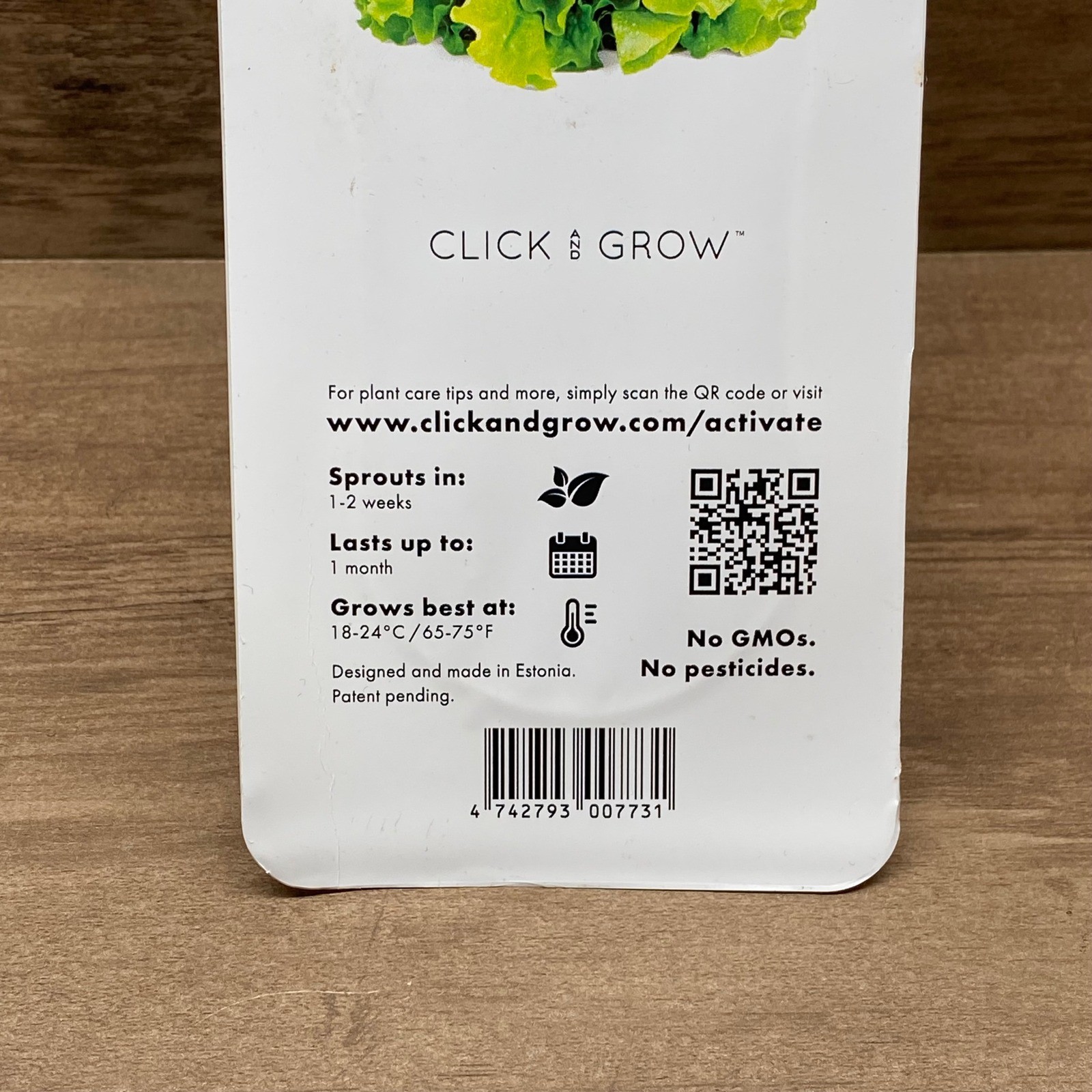 Click & Grow Unisex Plant Pod 3-Pack Green Lettuce Edible Smart Garden Seeds NEW