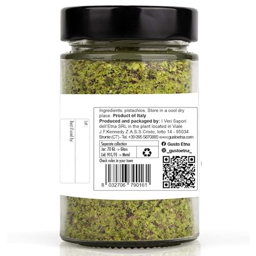 GUSTO ETNA Pistachio Flour, 80 g, Sicilian Fine Chopped 2.8 Ounce (Pack of 1)