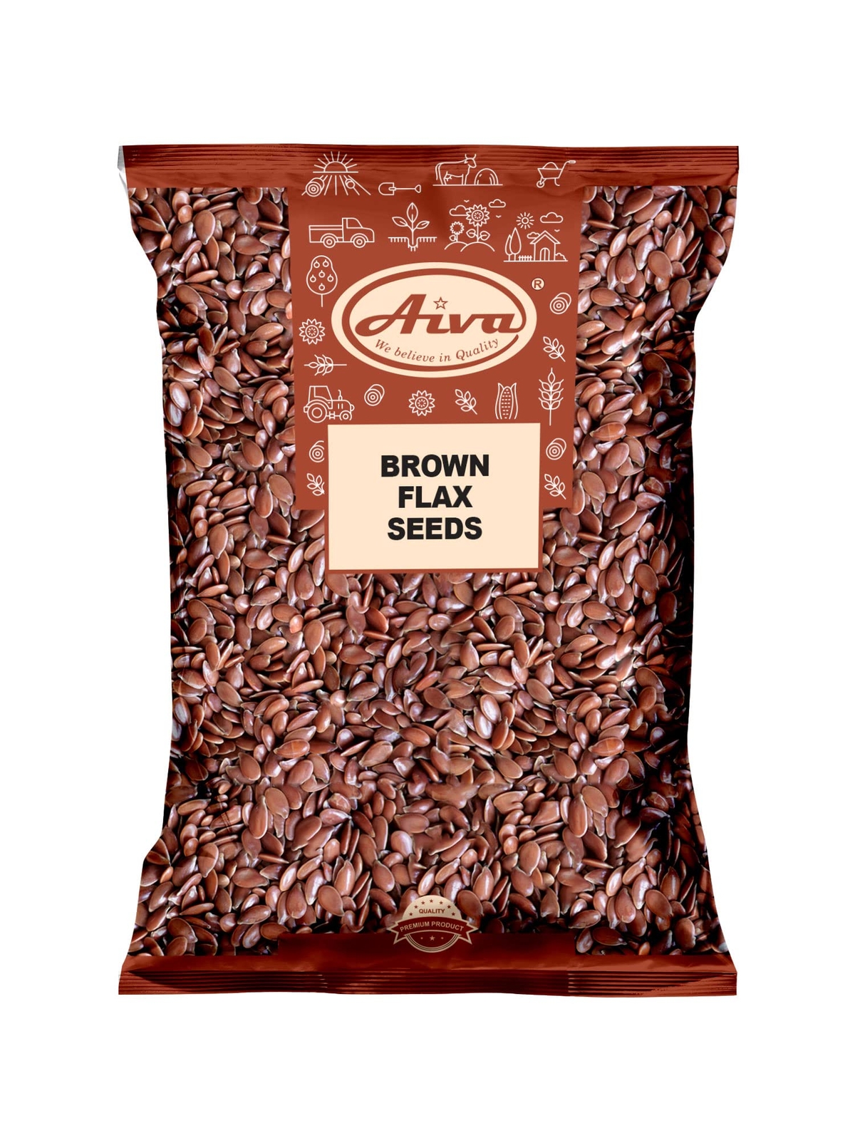 5 Pound Pack of Natural Non GMO Flax Seeds Rich in Fiber and Omega 3