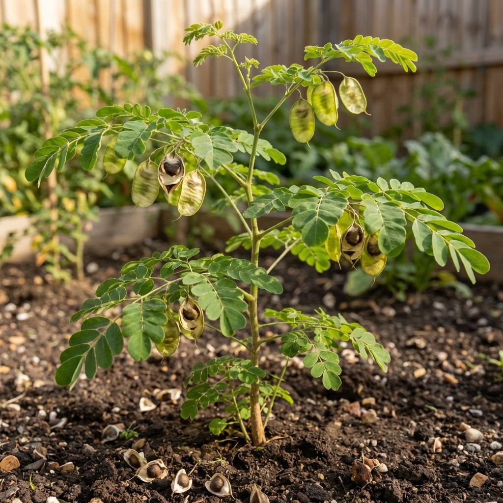 100Pcs Moringa Seeds | Fast-Growing Plant Seeds for Outdoor Garden & Patio