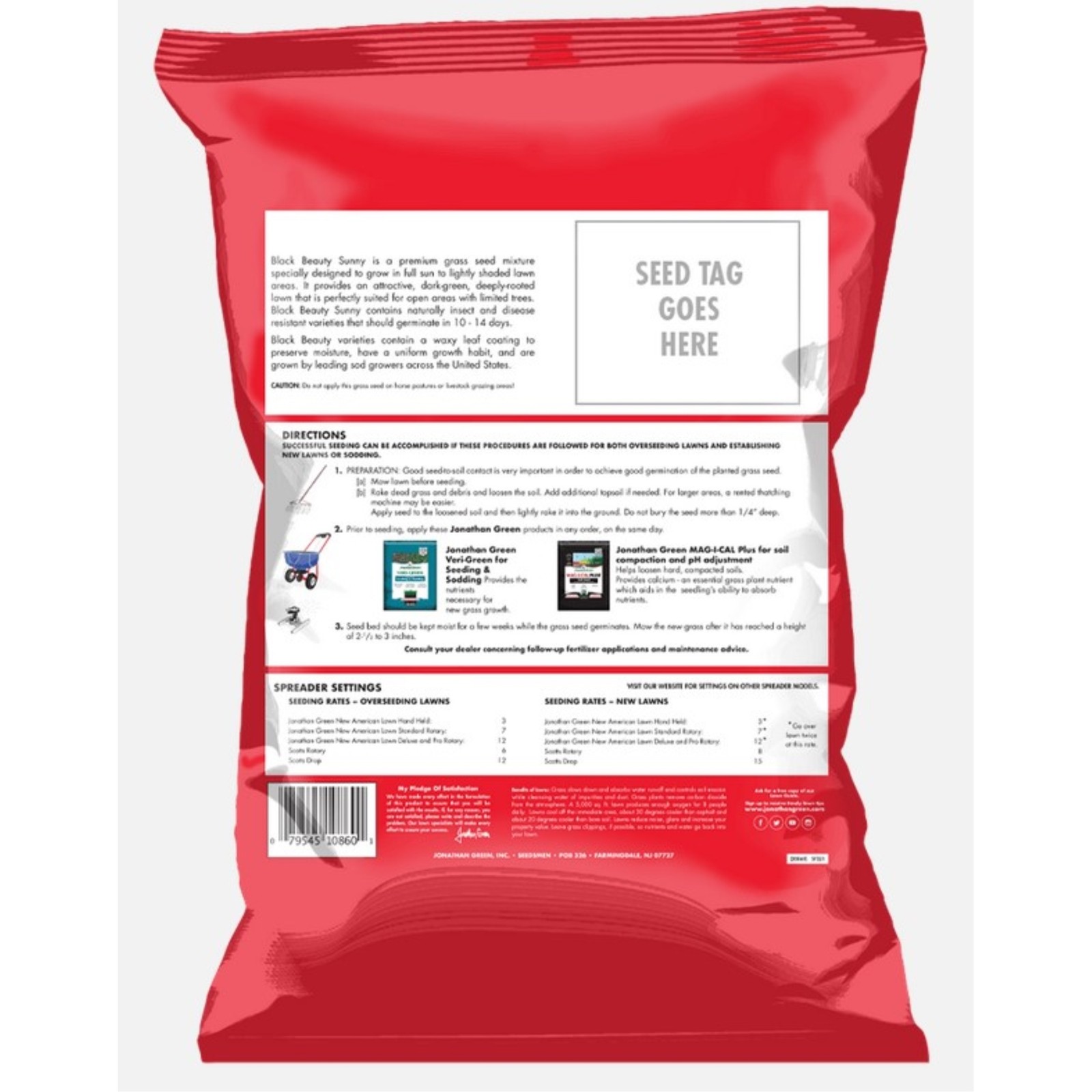 Jonathan Green (#10895) Black Beauty Sunny Premium Grass Seed Mixture, 1# bag