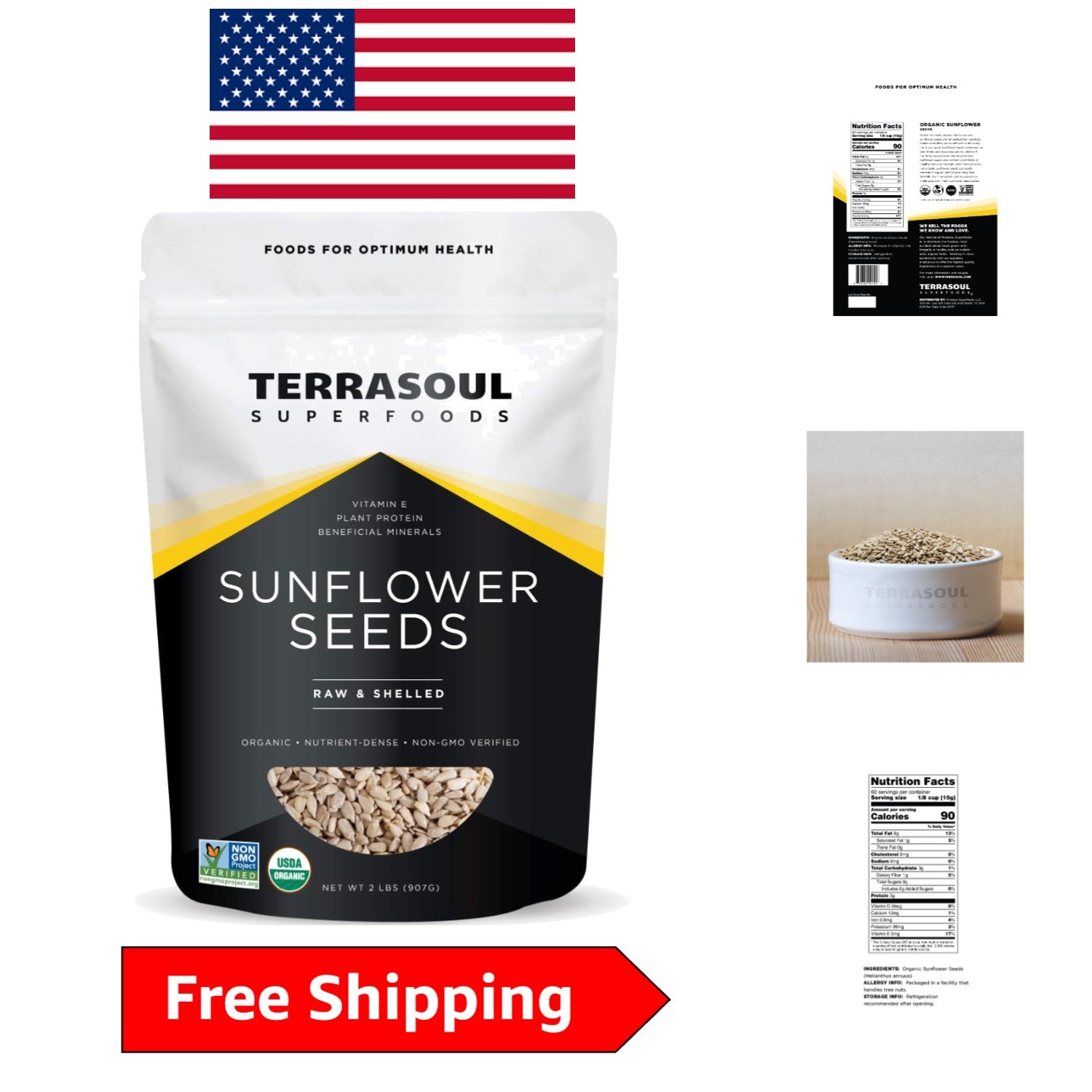 Healthy Organic Hulled Sunflower Seeds, 2 Pounds – Ideal for Lifestyles