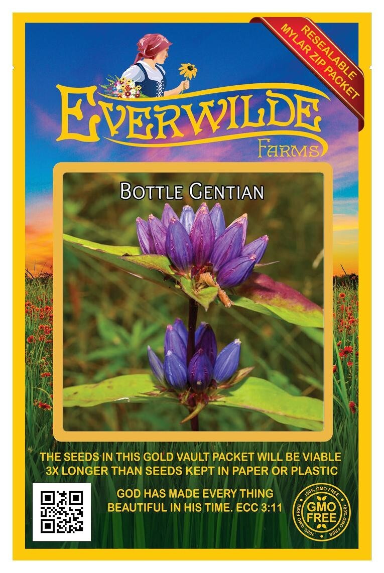1000 Bottle Gentian Wildflower Seeds – Everwilde Farms Mylar Seed Packet