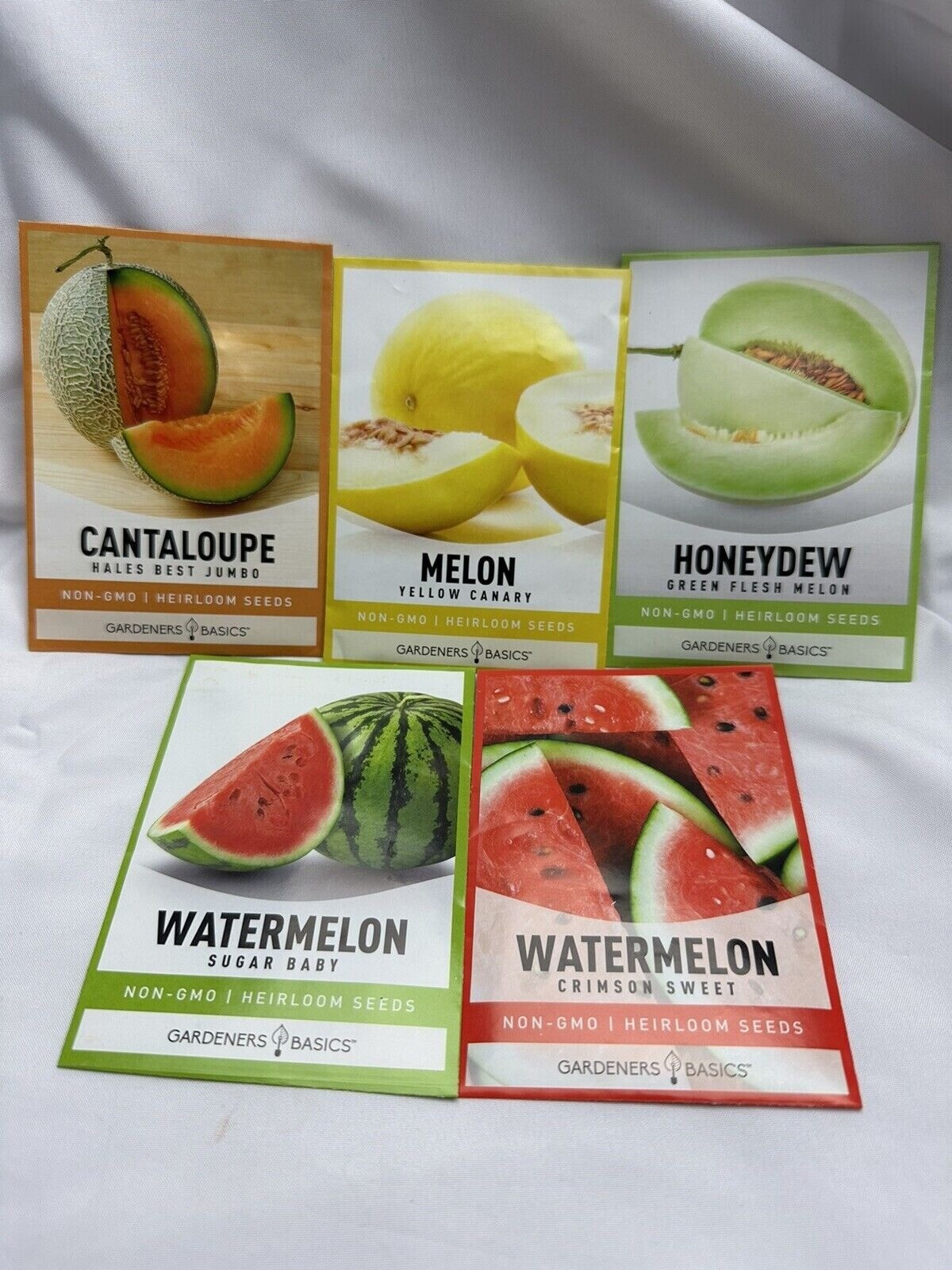 2 Sets Melon Fruit Seeds Planting Gardeners Basics Heirloom Seeds 5 Variety Pack