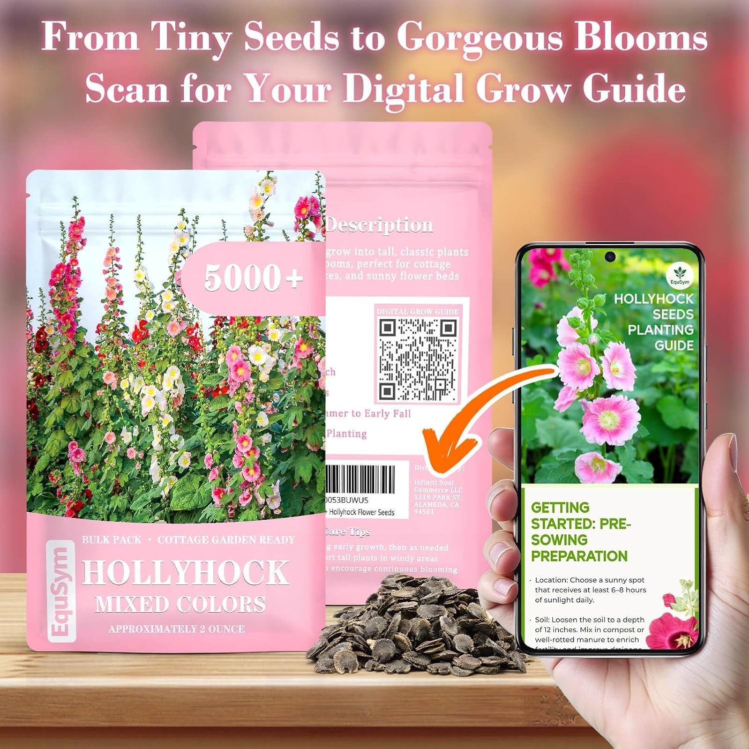 Bulk Pack 5000+ Hollyhock Seeds Mix – Tall Garden Blooms