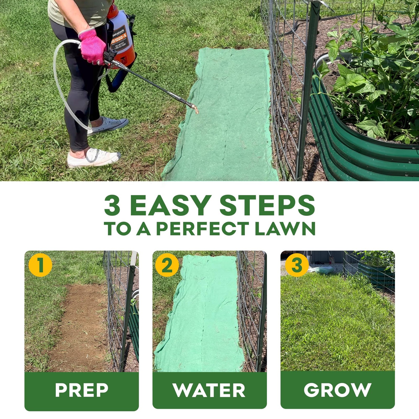 ReadyRoll Biodegradable Kentucky Grass Mat for Southern Lawn (108 ft.) 3-in-1…