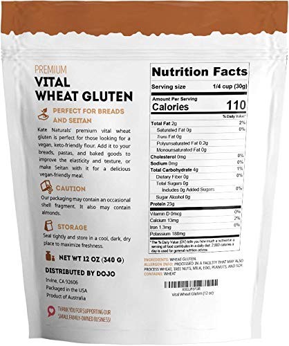 Kate Naturals Vital Wheat Gluten for Bread Making, 12 Ounce (Pack of 1)