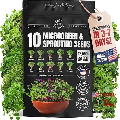 SproutMe Microgreens & Sprouting Seeds Variety 10 Microgreens & Sprouting Seeds