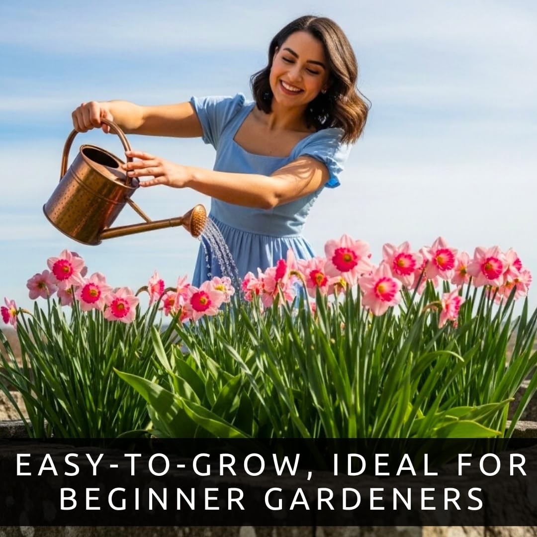 Pink Party Daffodil Bulbs for Planting (10 Bulbs) – Double Pink and White Spring