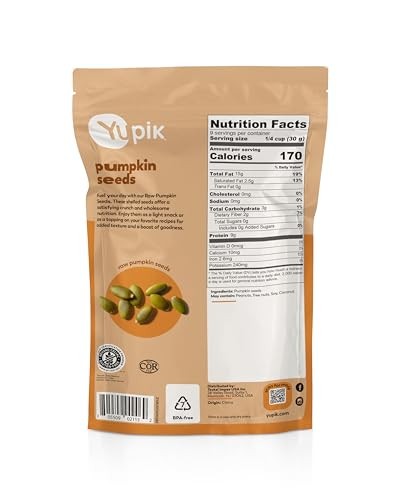 Yupik Raw Pumpkin Seeds, Shelled Kernels, 10.1 Oz, Kosher, Oz