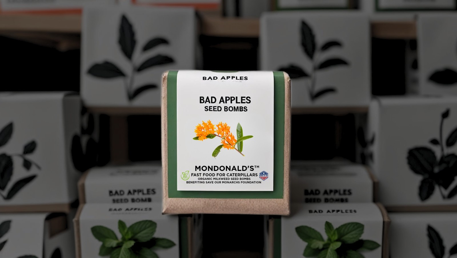Bad Apples MONDONALDS™ Seed Bombs – Milkweed Fast Food for Monarch Caterpillars