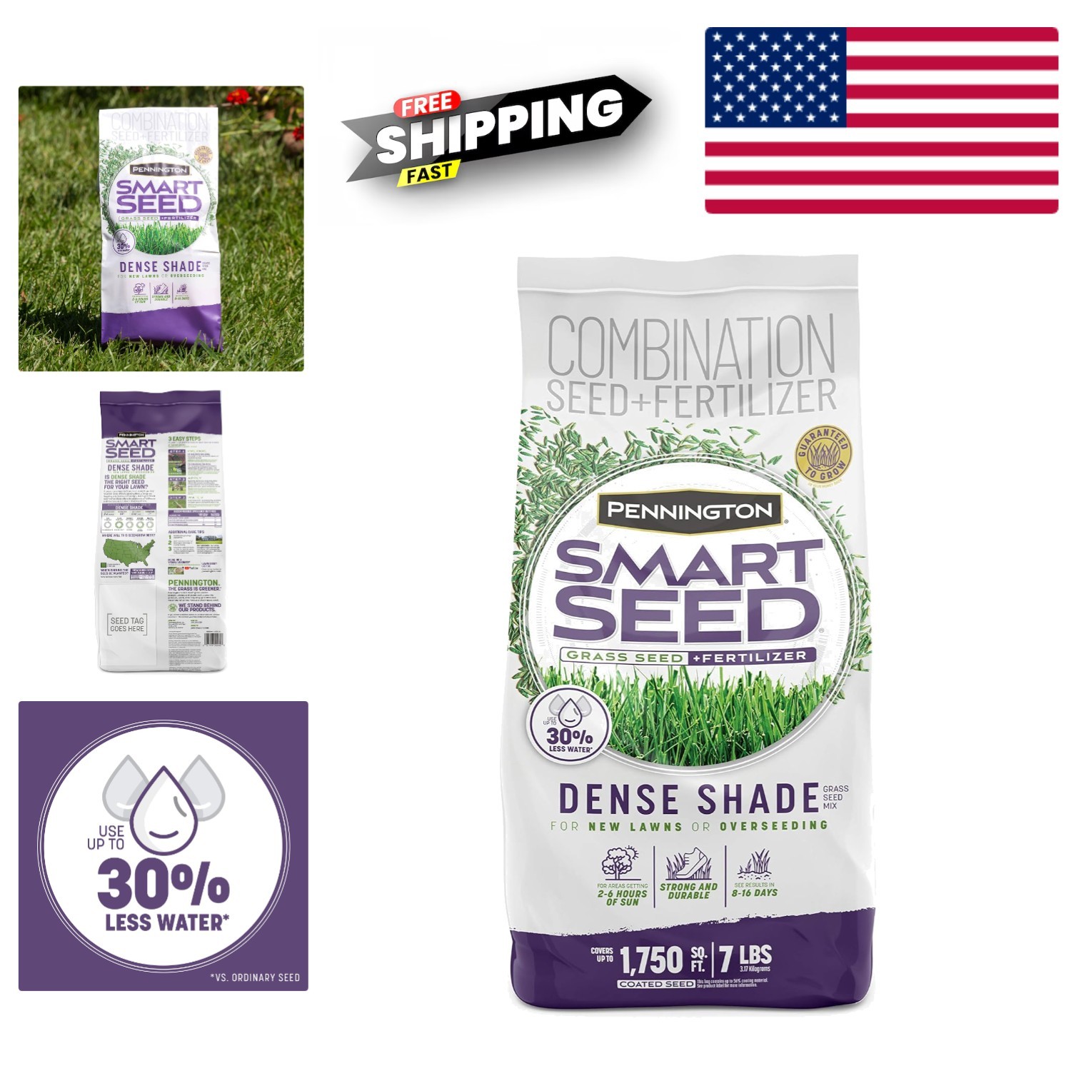 Shade Grass Seed 7 lb Dense Tall and Fine Fescue for Low Sunlight Lawns
