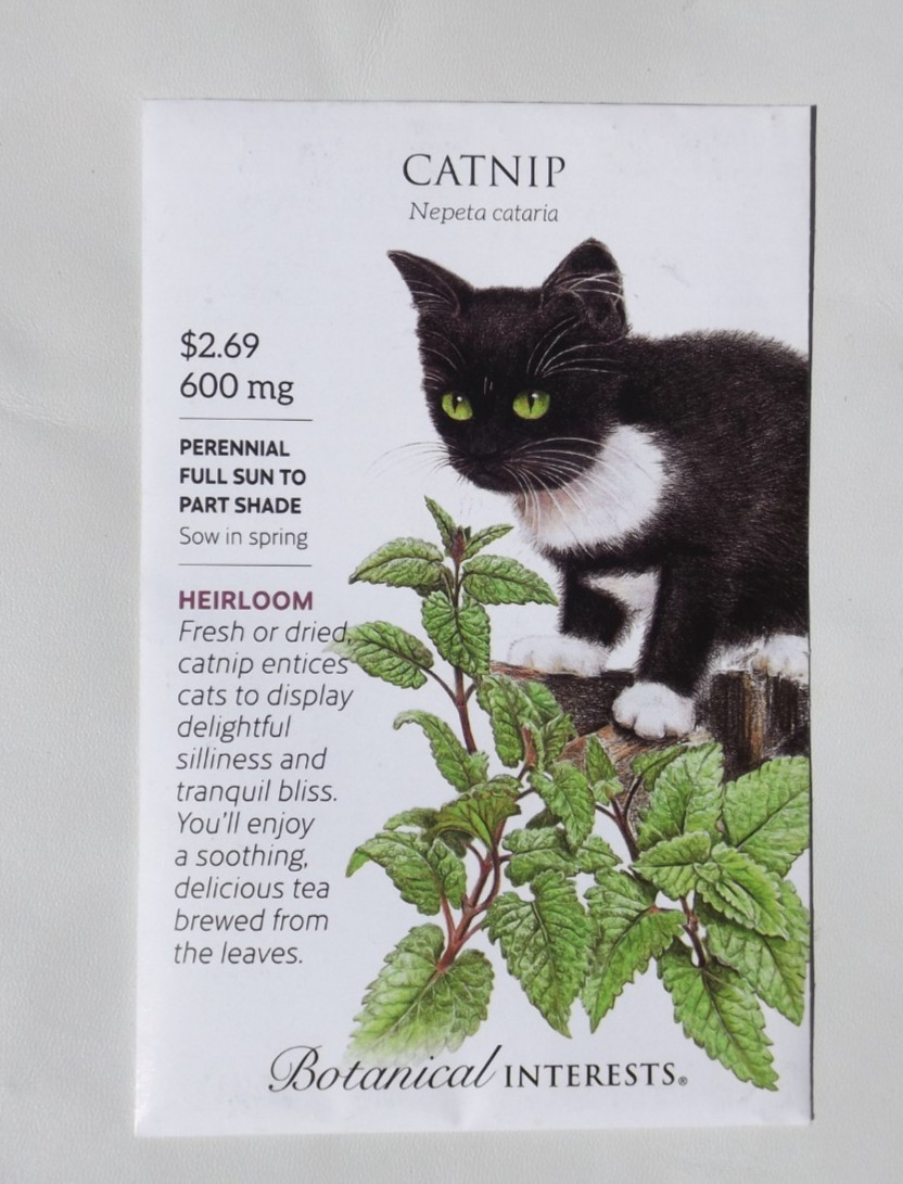 Lot #11 12 packs Botanical Interest Seeds, Organic Cat Oat Grass. Cat Nip