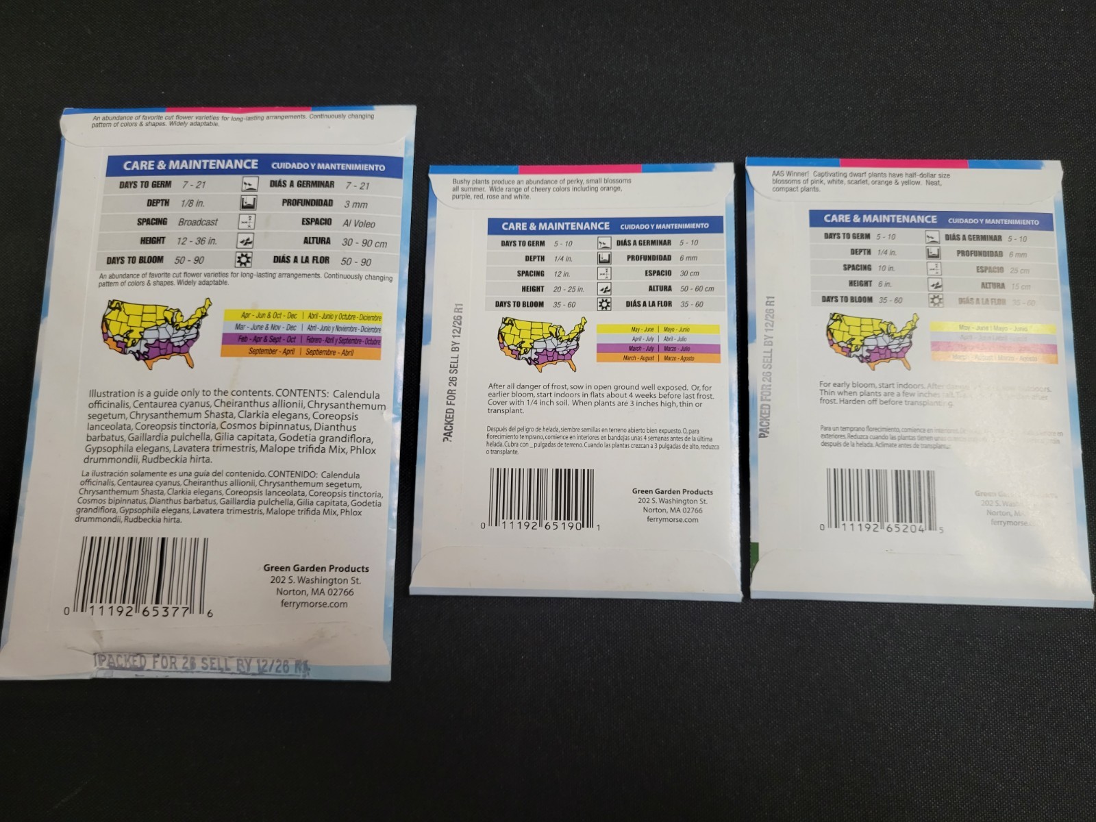 Ferry Morse Wildflower & Zinnia 3 Seed Pack Assortment (2026 Season) New Packs