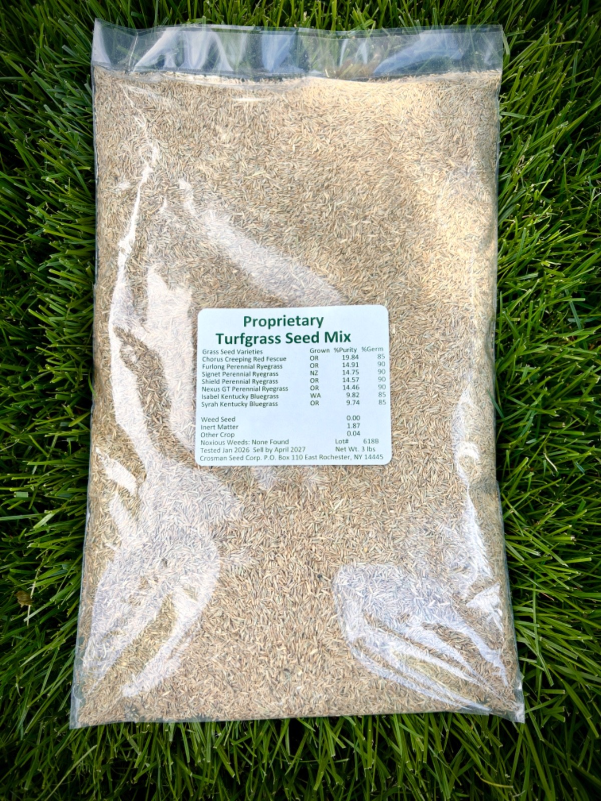 Grass Seed Mix of Perennial Ryegrass, Kentucky Bluegrass, Fine Fescue 3 lb