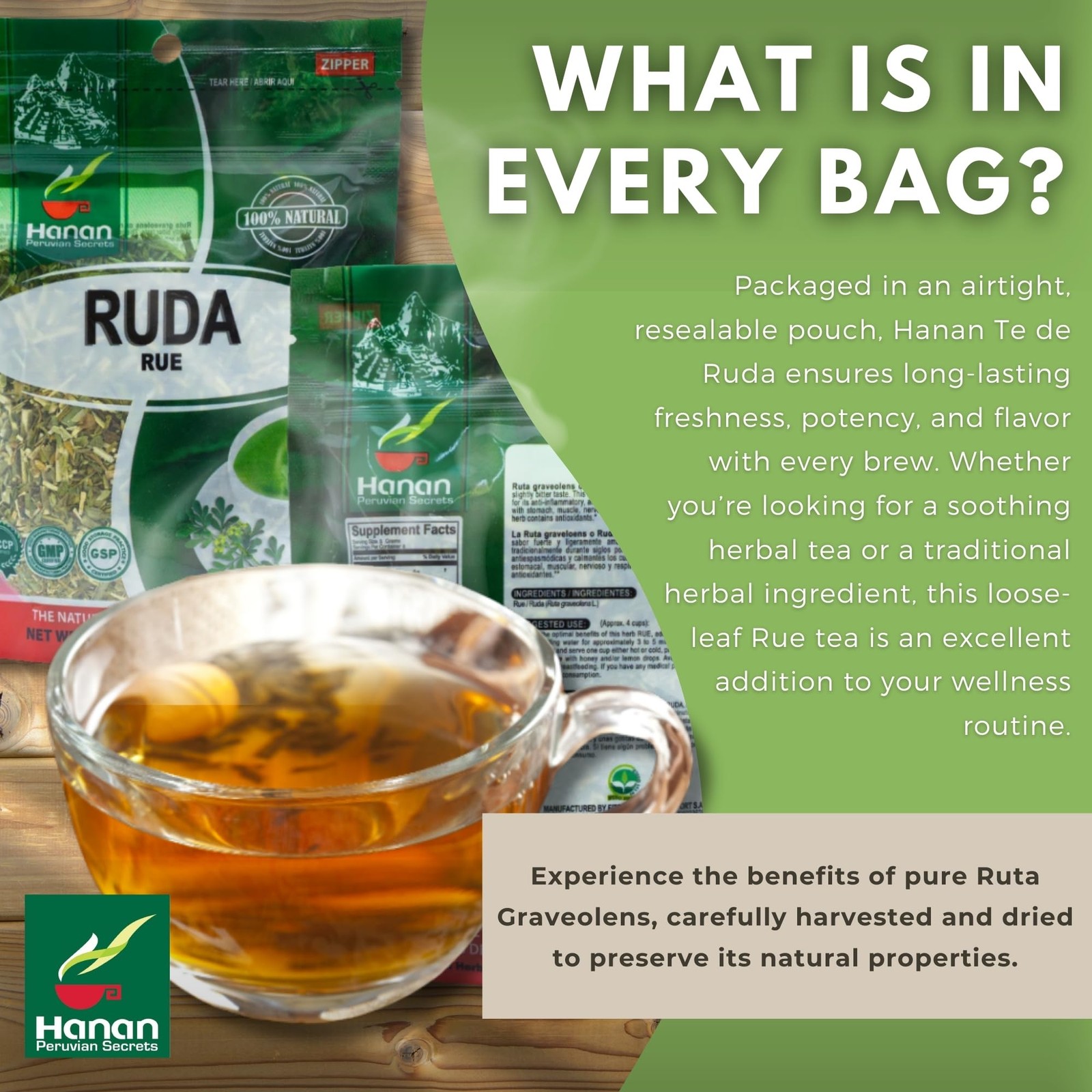 Rue Loose Leaf Tea 40g Natural Herbal Relaxation & WellBeing from Peru