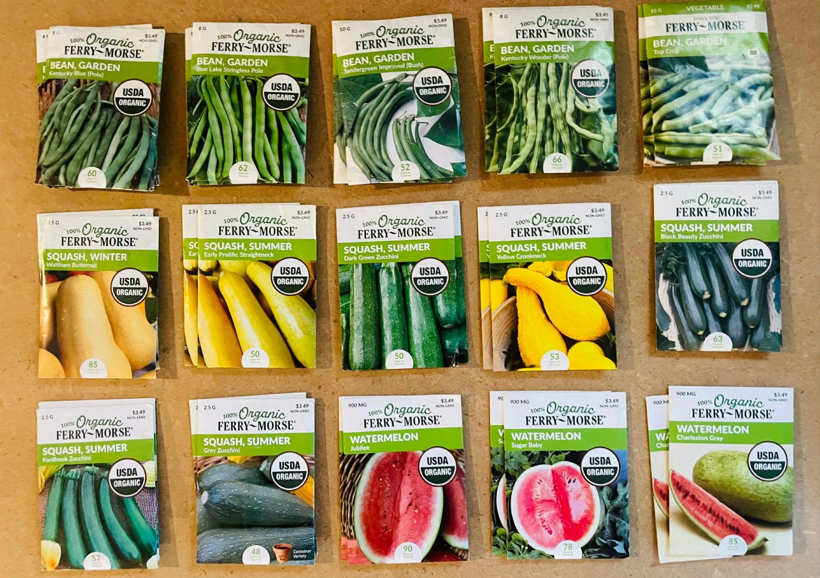 Lot of 130 Ferry Morse Herb and Vegetable Seeds. Non Gmo. Dated 2025