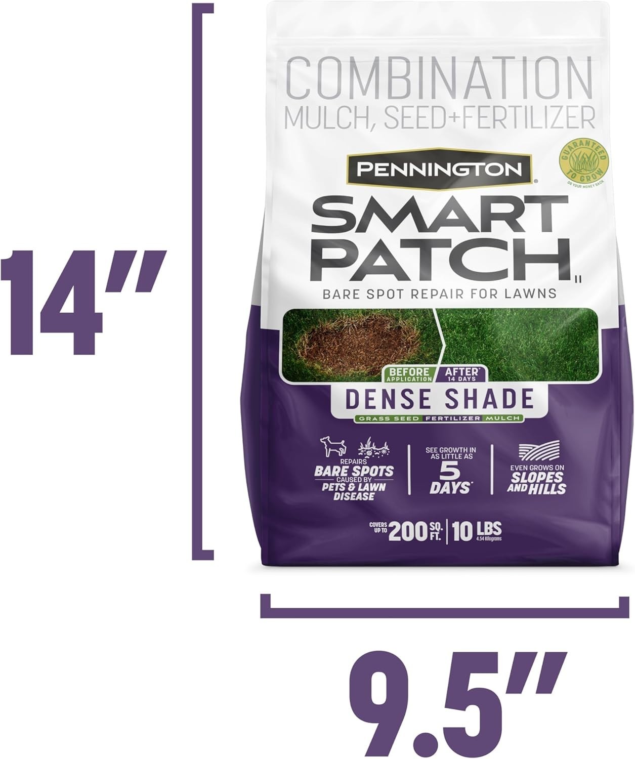 Smart Patch Dense Shade 10lb Grass Seed for Quick Bare Spot Repair in Lawns