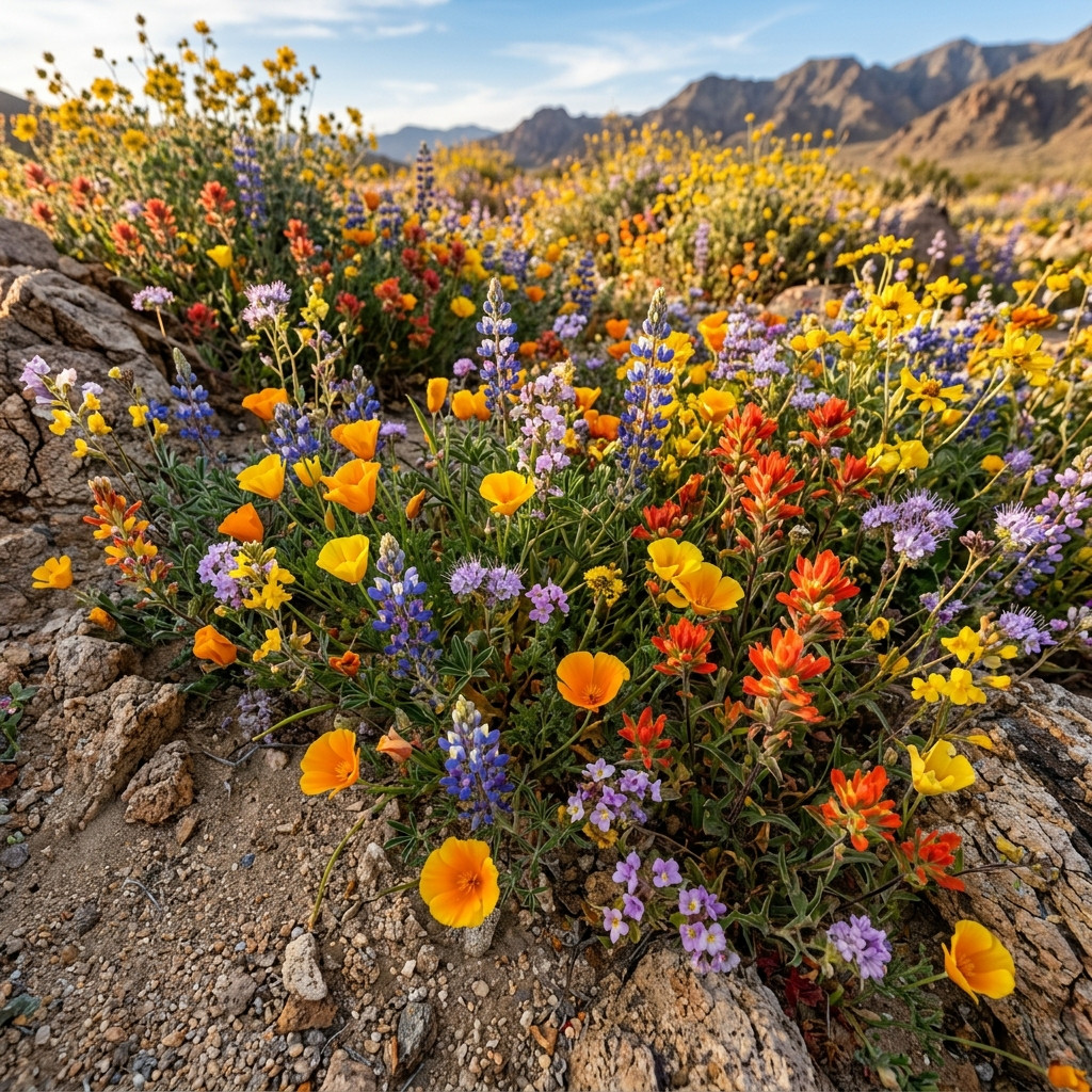 350 Drought Tolerant Desert Wildflower Mix Seeds for Planting – Premium Heirloom