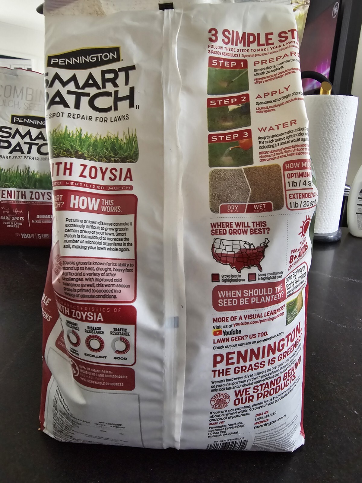 PENNINGTON SMART PATCH ZENITH ZOYSIA GRASS SEED MIX (5lb)