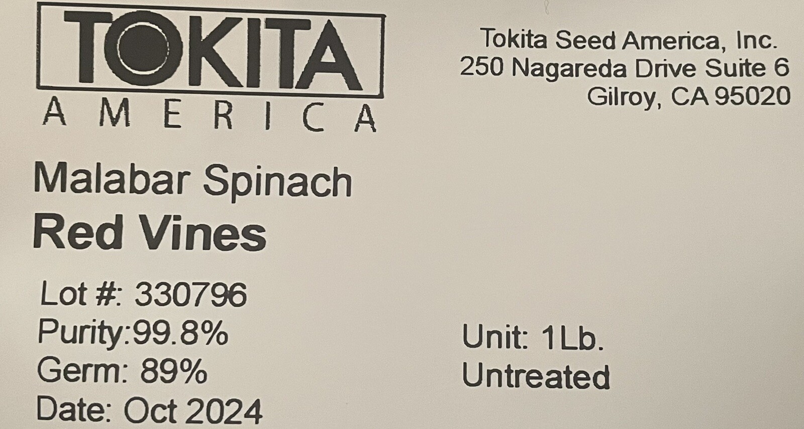 USA 600 Red Stem Malabar Spinach seeds alugbati pak plang mồng tơi Jul-2022 lot