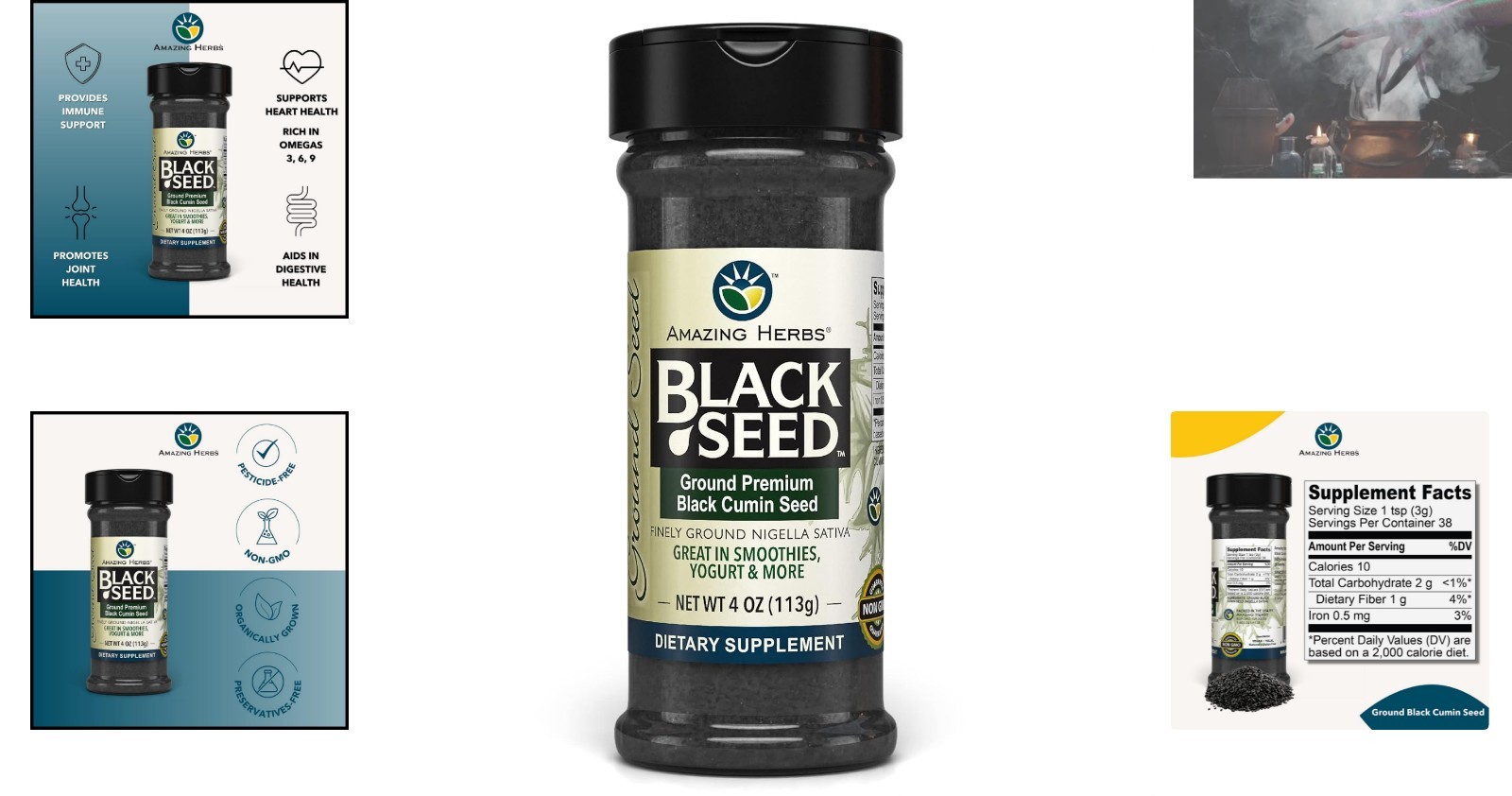 Organic Ground Black Cumin Seeds – 4 Oz, Natural Immune Support & Digestive Aid