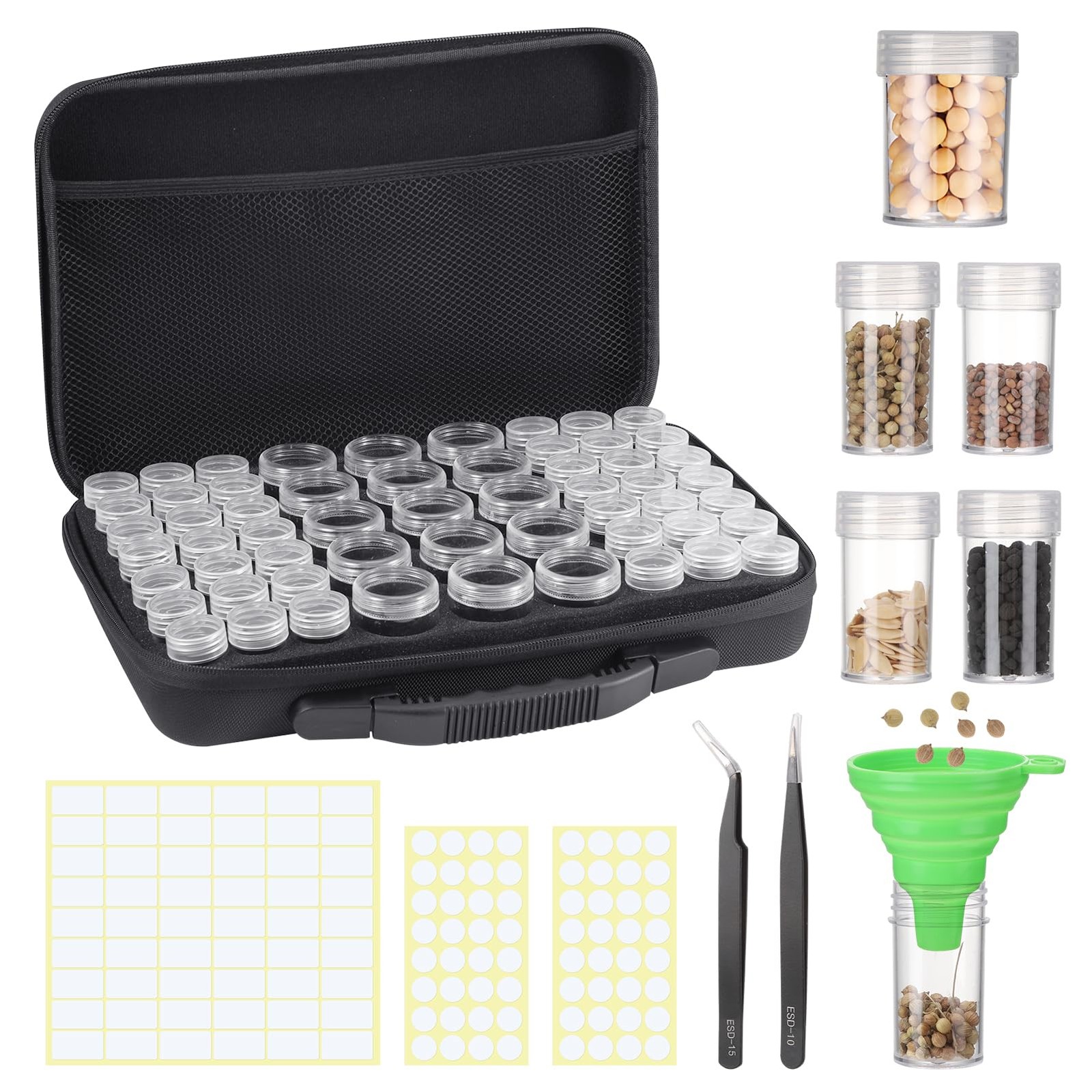 Seed Storage Organizer Box, 57 Slots Seed Collection Containers Seed Storage …