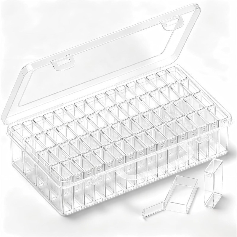 64 Slots Plastic Seed Storage Box Organizer With Lid Garden Seed Container Box