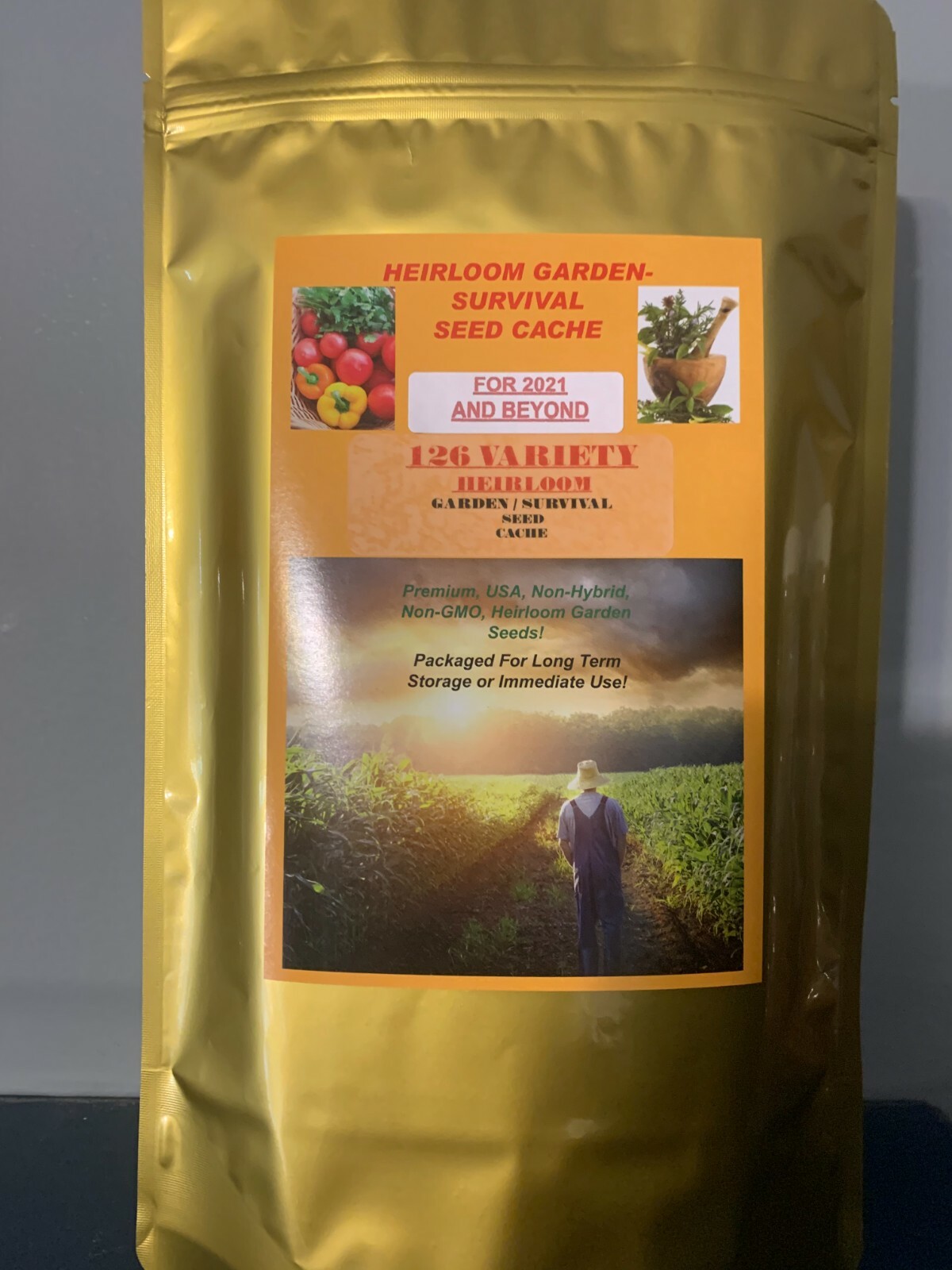 126 Heirloom Varieties! Preppers GARDEN/SURVIVAL SEED CACHE WITH $30 HERB PACK