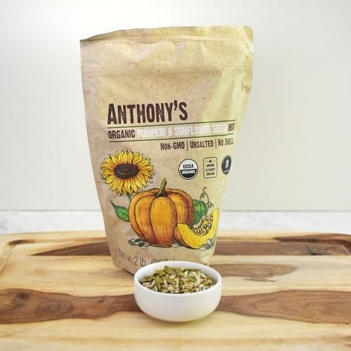 Organic Pumpkin & Sunflower Seed Mix 2 lb – Gluten Free, Unsalted, Non-GMO Snack
