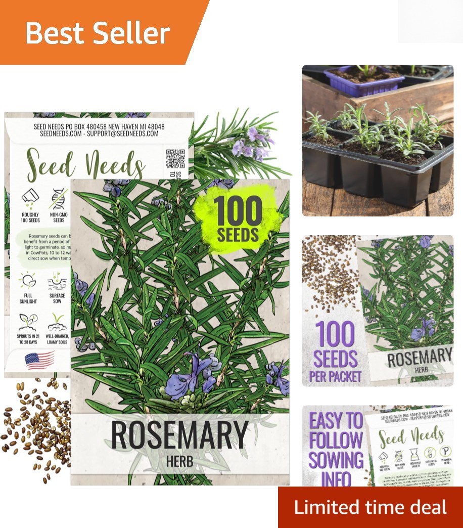 Non-GMO Heirloom Rosemary Seeds – Grow Culinary & Medicinal Herbs -Round