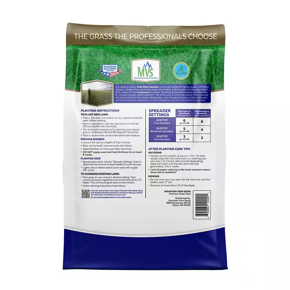 Mountain View Seeds Professional Grade Stadium Mix, Dark Green Color – 3 lbs.