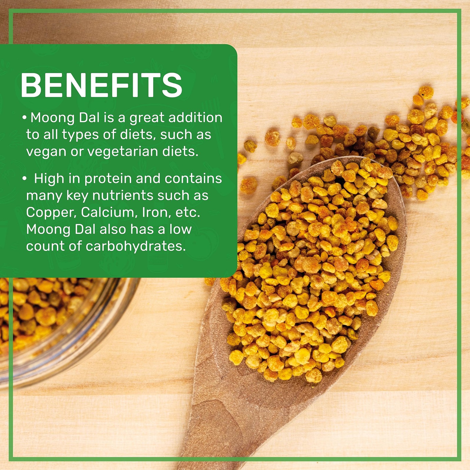 Jiva Organic Yellow Moong Dal 2 LB – Non-GMO, Gluten Free, Mung Beans