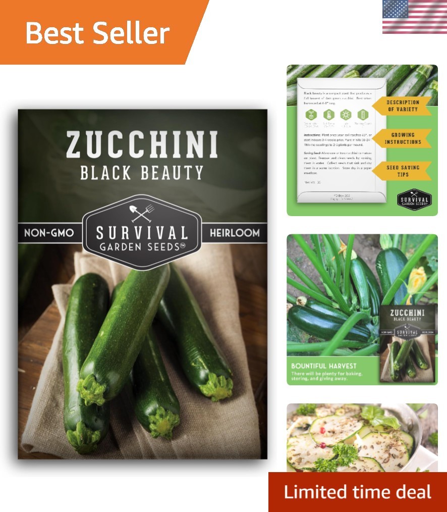 Black Beauty Zucchini Seeds – High-Yield Heirloom for Thriving Gardens – 1 Pack